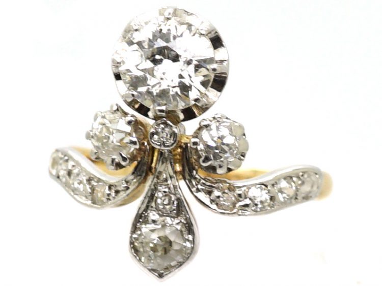 Edwardian 18ct Gold & Platinum, Diamond Tiara Ring