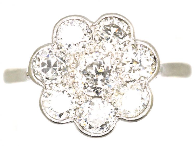 Edwardian Platinum, Diamond Cluster Ring