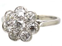 Edwardian Platinum, Diamond Cluster Ring