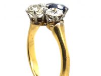 Edwardian 18ct Gold, Platinum, Sapphire & Diamond Four Stone Ring