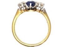 Edwardian 18ct Gold, Platinum, Sapphire & Diamond Four Stone Ring