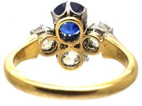 Edwardian 18ct Gold, Platinum, Sapphire & Diamond Four Stone Ring