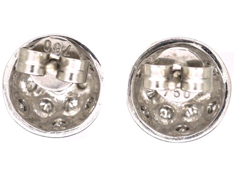 18ct White Gold Bombè Earrings set with Diamonds