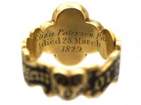 Georgian 15ct Gold & Enamel Mourning Ring with Heart on the Reverse