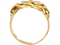 Edwardian 18ct Gold Knot Ring set with Three Diamonds