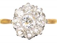 Early 20th Century 18ct White & Yellow Gold Diamond Cluster Ring