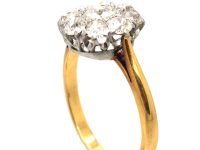 Early 20th Century 18ct White & Yellow Gold Diamond Cluster Ring