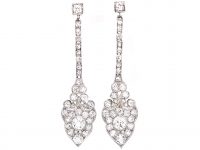 Early 20th Century Platinum Diamond Drop Earrings