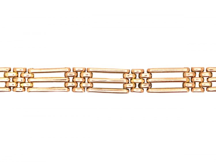 Edwardian 9ct Gold Gate Bracelet