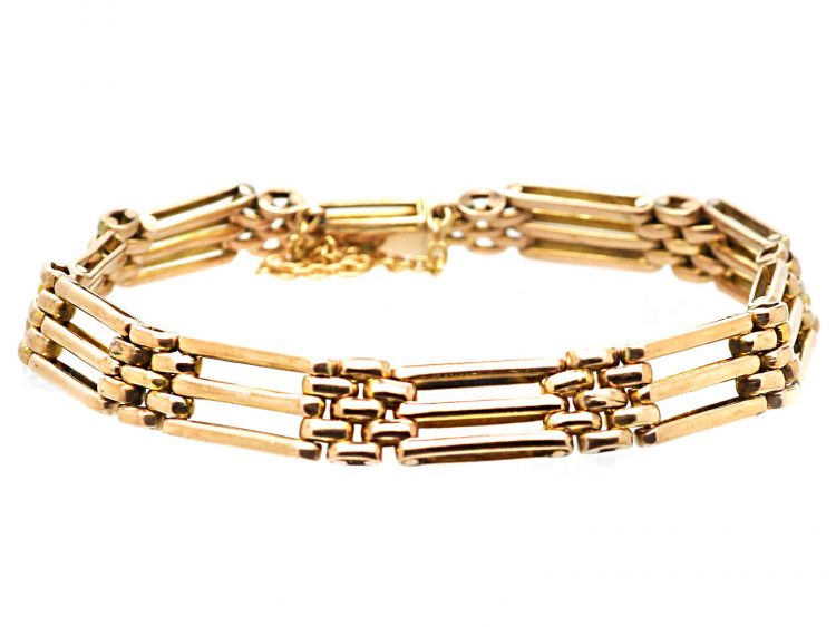 Edwardian 9ct Gold Gate Bracelet