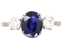 Early 20th Century Sapphire & Diamond Three Stone Ring