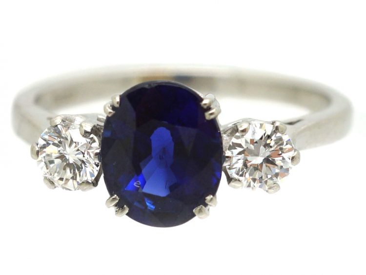 Early 20th Century Sapphire & Diamond Three Stone Ring