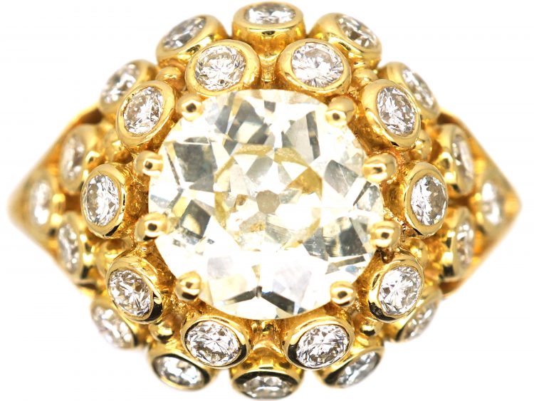 18ct Gold, Diamond Cluster Ring by Gilbert Albert