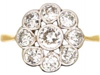 Edwardian 18ct Gold & Platinum, Diamond Pierced Cluster Ring