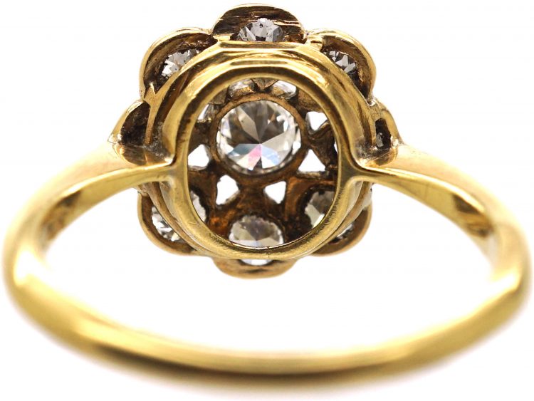 Edwardian 18ct Gold & Platinum, Diamond Pierced Cluster Ring