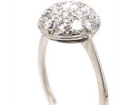 Art Deco 18ct White Gold Bombè Diamond Cluster Ring