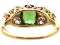 Victorian 18ct Gold, Green Tourmaline & Diamond Ring