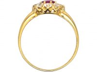 Edwardian 18ct Gold Ruby & Diamond Cluster Ring