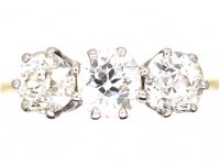 Early 20th Century 18ct Gold & Platinum, Three Stone Diamond Ring