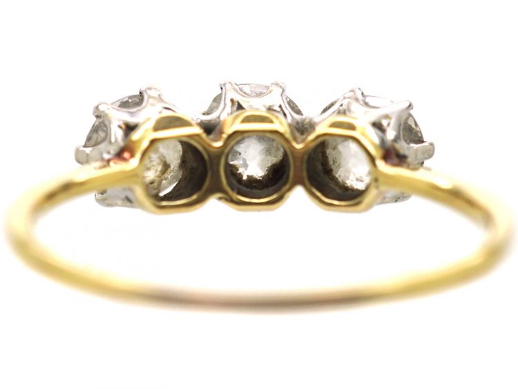 Early 20th Century 18ct Gold & Platinum, Three Stone Diamond Ring