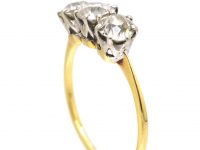 Early 20th Century 18ct Gold & Platinum, Three Stone Diamond Ring