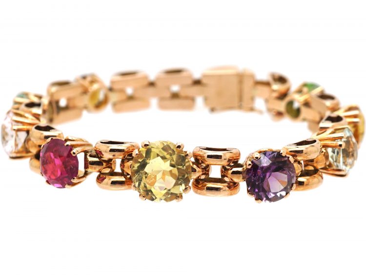 Retro 18ct Gold Harlequin Bracelet