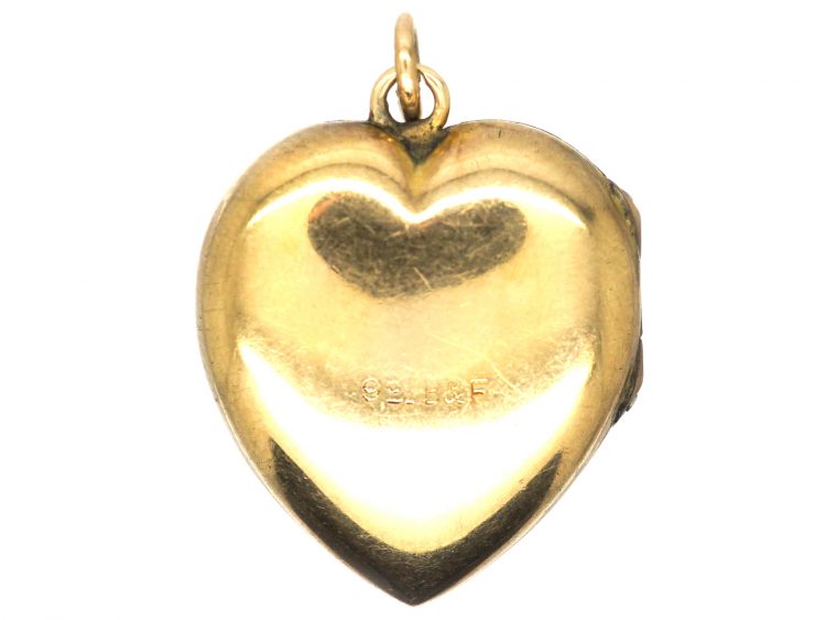 Edwardian 9ct Back & Front Engraved Heart Locket