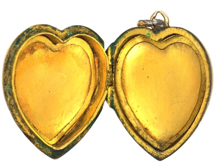 Edwardian 9ct Back & Front Engraved Heart Locket