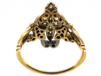 Victorian 18ct Gold & Silver Ring with Cross Motif set with Diamonds