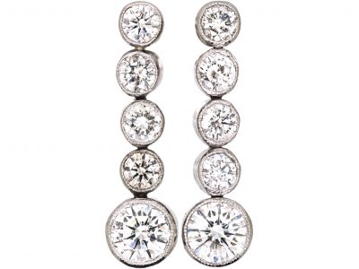 Edwardian Platinum Diamond Drop Earrings