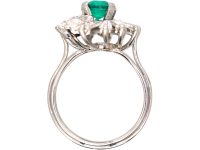 Mid 20th Century Ballerina Ring set with an Emerald & Diamonds