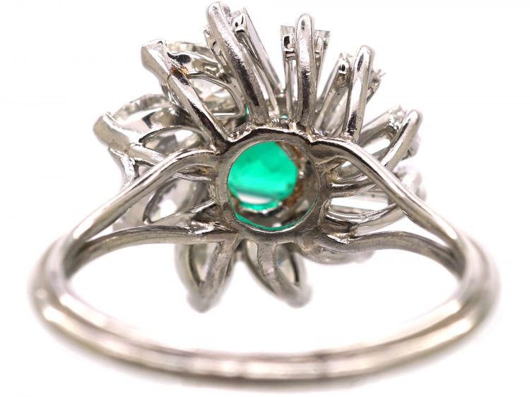 Mid 20th Century Ballerina Ring set with an Emerald & Diamonds