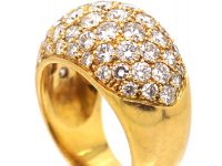 French 18ct Gold Bombè Ring set with Diamonds