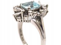 18ct White Gold Ring set with an Aquamarine & Diamonds