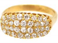 Edwardian 18ct Gold set with Four Lines of Diamonds