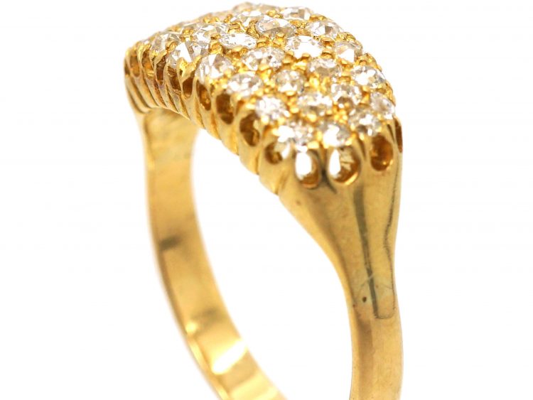 Edwardian 18ct Gold set with Four Lines of Diamonds