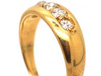 Victorian 18ct Gold Ring set with Five Old Mine Cut Diamonds