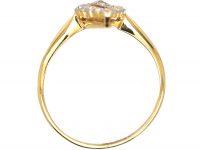 Edwardian 18ct Gold & Platinum Marquise Ring set with Diamonds