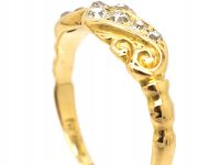 Edwardian 18ct Gold Two Row Diamond Crossover Ring