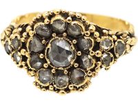 Georgian 18ct Gold Flower Ring set with Rose Diamonds