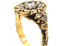 Georgian 18ct Gold Flower Ring set with Rose Diamonds