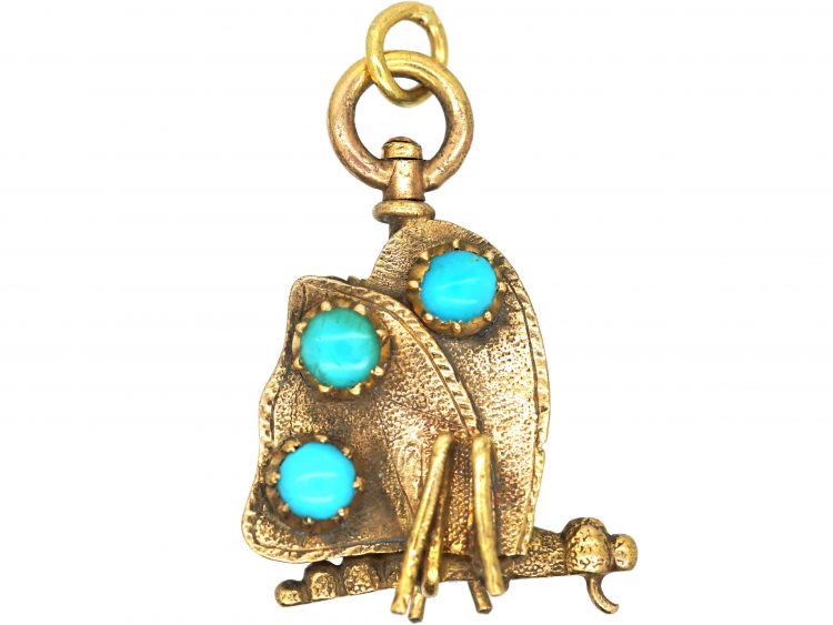 Regency 15ct Gold Butterfly Pendant set with Turquoise