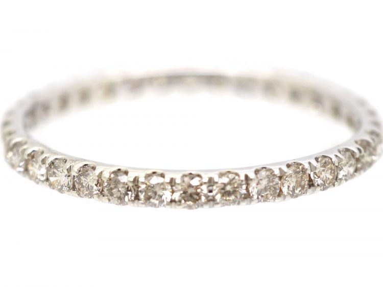 18ct White Gold & Diamond Narrow Eternity Ring