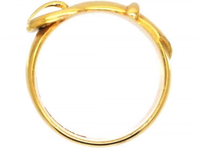 Edwardian 18ct Gold Buckle Ring