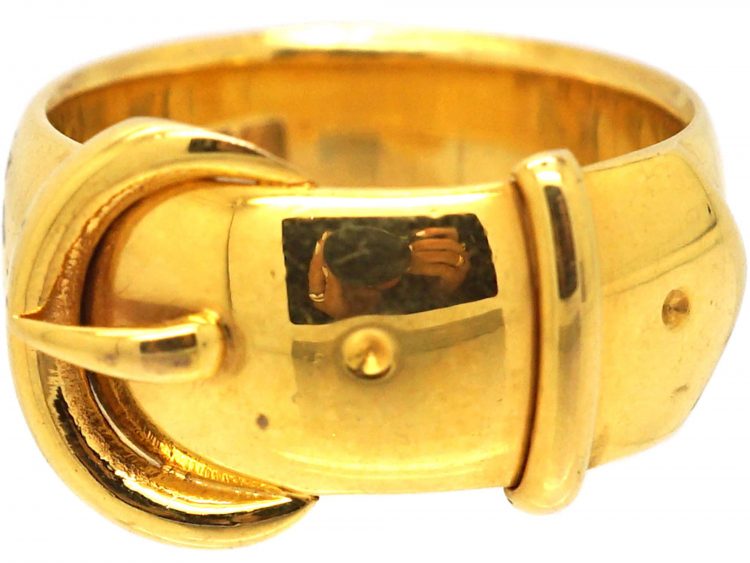 Edwardian 18ct Gold Buckle Ring