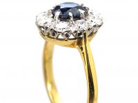 Early 20th Century 18ct Gold, Sapphire & Diamond Cluster Ring