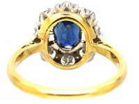 Early 20th Century 18ct Gold, Sapphire & Diamond Cluster Ring