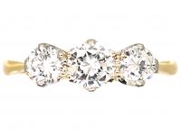 Early 20th Century 18ct Gold & Platinum, Three Stone Diamond Ring