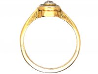 Art Deco 18ct Gold & Platinum Target Ring set with a Diamond