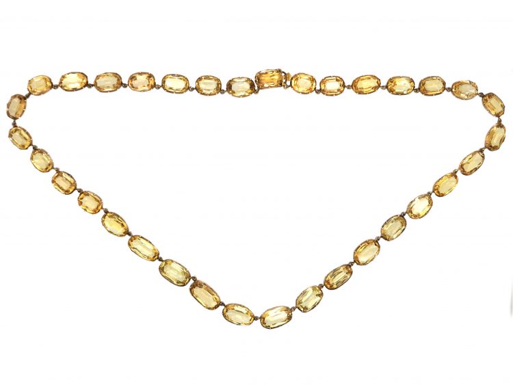 Georgian 9ct Gold, Topaz Riviere Necklace